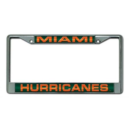 CASEYS Miami Hurricanes License Plate Frame Laser Cut Chrome 9474652161